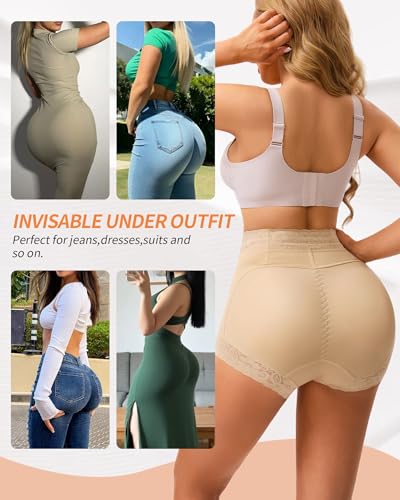 Image of Padded Underwear Butt Lifting Panties Butt Lifter Built-In Fake Butt Pads Tummy Control Shapewear for Women