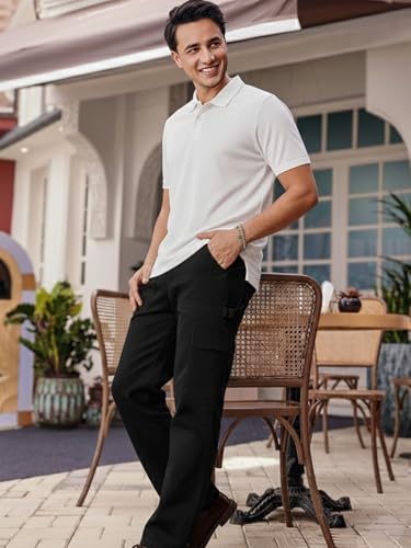 Image of Urbano Fashion Men's Loose Mid Rise Baggy Fit Cargo Carpenter Jeans with 6 Pockets Non-Stretchable