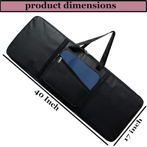 Image of IMAGINEA Nylon 40 Piano Storage Bag Compatible With Psr-I400,Psr-I500,Psr9000,Psr 8000 & Casio Ct-X870In,Ct-X8000In,Ct-X9000In,61 Keys Cover Portable Gig Case,Waterproof Oxford Cloth Bags-Black