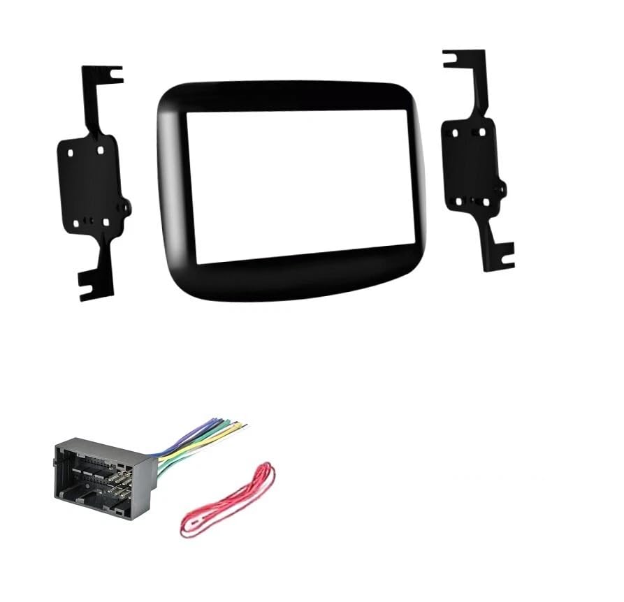 Double Din Car Stereo Radio Install Dash Kit and Wire Harness Connector -Made for Dodge: 2013 2014 2015 2016 Dart -No Factory 8.4" Radio Vehicles