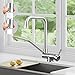 Grifos Abatibles Cocina Fregadero con 2 Modos, Plegable Giratorio a 360° Grifo de Cocina para Fregadero, Grifos de Fregadero Cocina Monomando de Acero Inoxidable 304