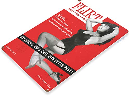 Tinworld TIN Sign â€œBetty Pageâ€ Metal Decor Wall Art Pin-up Shop Garage Bar A244