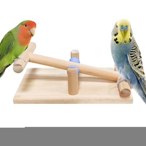 鳥のおもちゃ | 木製シーソー 鳥用 - 卓上バランス玩具 オカメインコ・インコ用 インタラクティブ ラブバード トレーニングツール