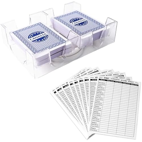 GSE 2-Deck Blue Canasta Cards Game Set with Rotating Revolving Card Tray