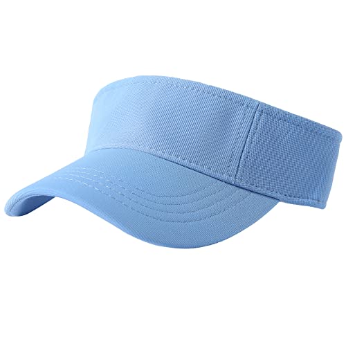 Jastore Kids Girls Boys Packable Hat Sun Visor Hats Cotton Sports Summer Golf Visor Hat (One Size, Sky Blue) #TOP18