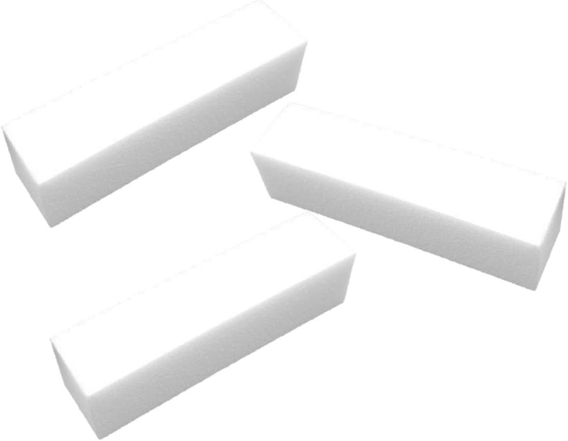 White Sponge Nail Buffer Block Polishing File Lightweight Washable Nail Care Tool for Manicure and Pedicure Fingernails and Toenails Professional Home Use