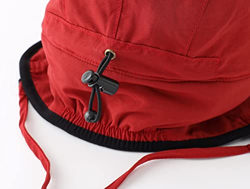 Bonnet d'hiver imperméable pour randonnée et ski avec cache-oreilles rouge chaud