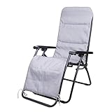 Tumbona plegable y reclinable, reclinable ajustable, asiento de cojín grueso para sala de estar, uso en jardín, silla plegable de gravedad cero, máximo 250 kg