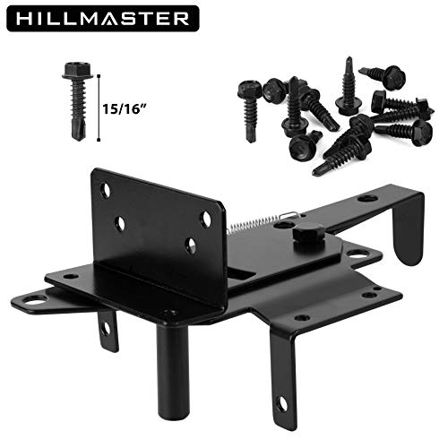 Image of HILLMASTER Heavy Duty Self-Locking Gate Latch for Wooden Fence, Post Mount Automatic Gate Lock Gravity Door Latch Hardware for Secure Pool, Outdoor Garden, Metal Gates Vinyl Fence, Black Finish