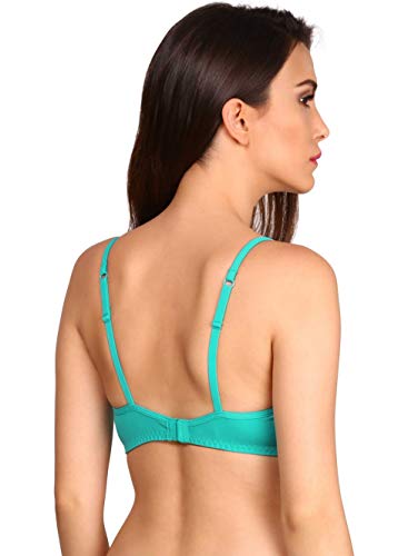 Image of Jockey Women's Wirefree Non-Padded High Coverage Super Combed Cotton Elastane Stretch Beginners Bra with Adjustable Straps Style SS12 Teal 38A