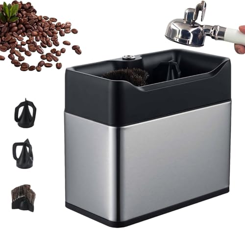 Pulitore elettrico per portafiltro espresso con doppia testina per la pulizia automatica del fondo del caffè