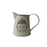 SHDAO Small French Style Country Primitive Jug Vase Watering Can Metal Jugs Pitcher for Office Home
