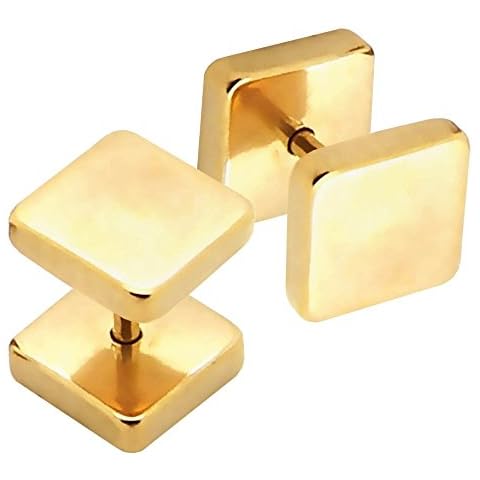 tumundo 2 Pieces Fake Plugs in Gold or Silver Cover