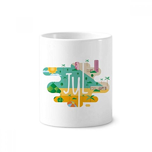 Tasse blanche Juillet en céramique pour embellir votre bureau et salle de bain