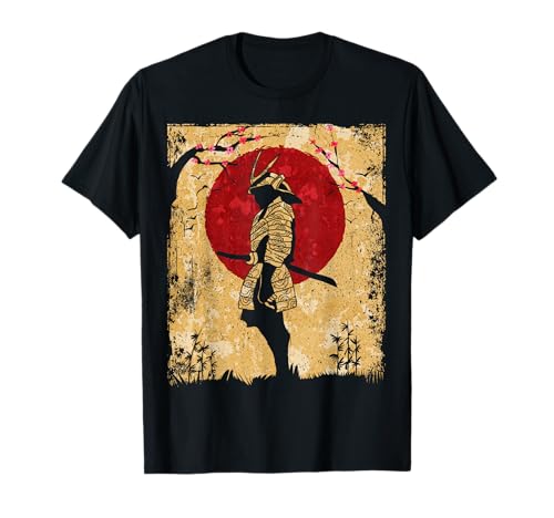 Samurai arte giapponese vintage combattente retrò maglietta