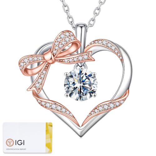 Iefil Anniversary Women Gifts - Moissanite Heart Necklace