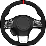 Loncky Custom Fit OEM Suede Carbon Fiber Leather Steering Wheel Cover for Subaru WRX STI 2015 2016 2017 2018 2019 2020 2021 / Subaru Levorg 2015-2019 Interior Accessories (3)