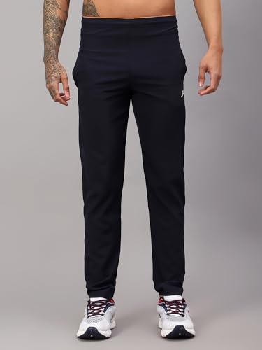 Image of Vector X Solid Men Sports Trousers 100% Polyester with Zipper Pockets(Pack of 1)