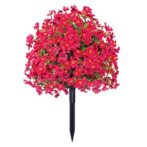 23in Artificial Violet Ball Topiary Trees with Ground Spikes, 1 Pack Fake Artificial Bushes Plants, Fade Resistant Faux Artificial Shrubs Tree for Indoor Outdoor Front Porch Decor