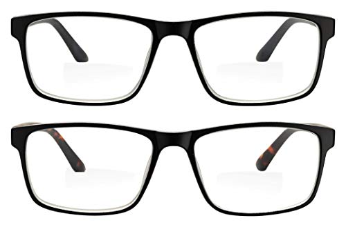Yogo Vision Bifocal Reading Glasses For Men And Women, Rectangle Multifocal Readers With Spring Hinges, Retro Design +1.75 #TOP3
