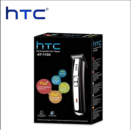Image of Htc at-1102 Rechargeable Cordless Men Trimmer (Silver) (Silver)