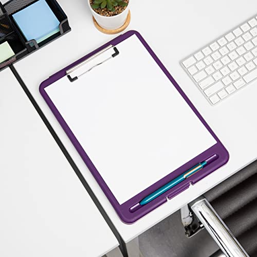 Mind Reader Apprentice Collection, Storage Clipboard With Low Profile Clip, Letter Size, Bottom Hinge, Set Of 6, Assorted Colors #TOP5