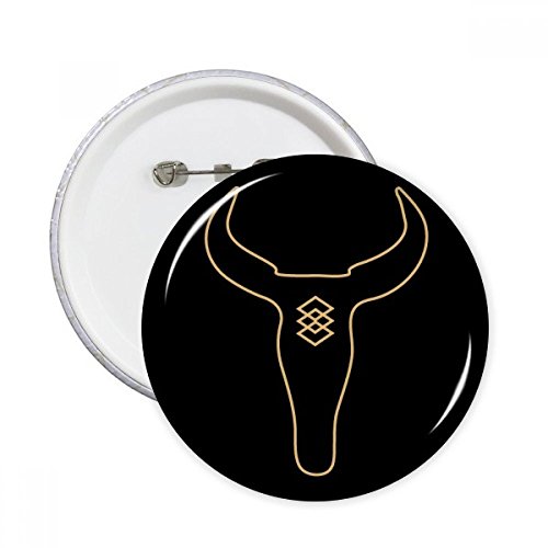 Pins badge bouton rond motif géométrie bull totem DIYthinker décoration vêtements 5 pièces XXL