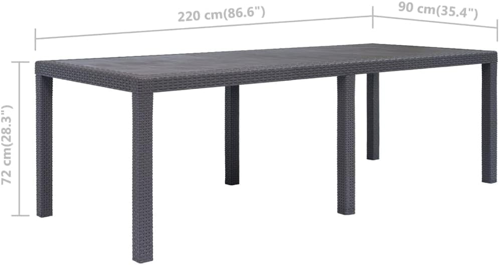 Patio Table,Outdoor Dining Table,Outdoor Coffee Table,Patio End Table,Outdoor Patio Furniture,Balcony Table,Bistro Table,Weather Resistant,for Deck,Lawn,Garden,Backyard,Brown 86.6"x35.4"x28.3"