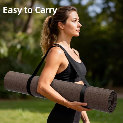 Image of HAHE Extra Wide Yoga Mat, 72 inchx40 inchx0.4 inchThick, Large Exercise Mats