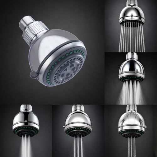 Image of Mila Bijou Multi-Function Overhead Shower Head | 5-Mode Rain Massage Bubble Mist Mixed Spray | Chrome Finish Round Wall-Mount Showerhead | Durable ABS Body | Easy Install | Bathroom Fitting