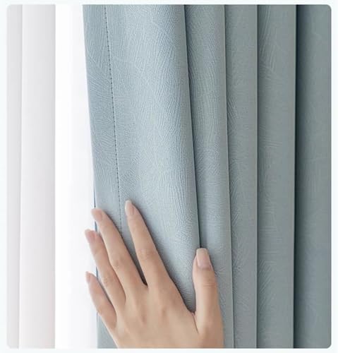 Rideaux opaques chambre occultants bleus 137x274 oeillets Beydodo polyester