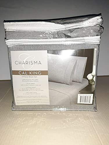 Charisma Microfiber 6-Piece Sheet Set (Grey Heather Cal King)