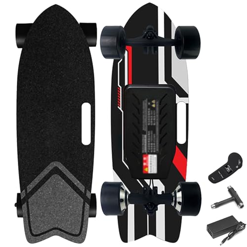 WACLMOTAKE Elektro Skateboard, wasserdichtes Longboard-Skateboard mit 22-40km/h höchstgeschwindigkeit, 8–30 km reichweite, Mobility Transport Tools für Erwachsene Dual-Drive-15km
