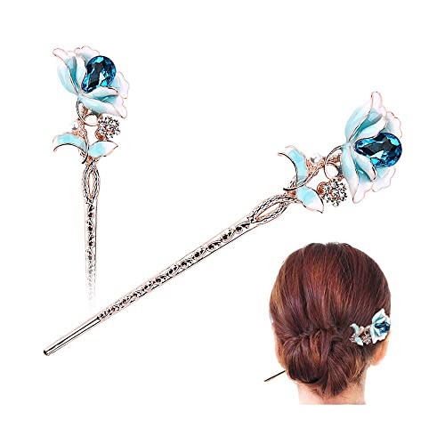 image for STARROP Chinese Hair Chopstick Hair Decor flower Hair Pin Hair Clip Me
