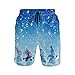 XiangHeFu Short de Plage Homme Noël Hiver Bonhomme de Neige Maillot de Bain avec Poches
