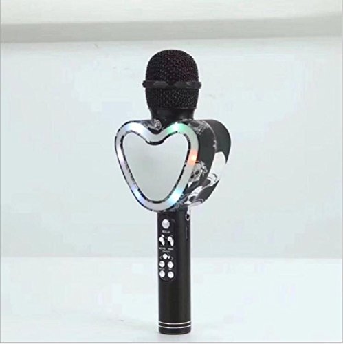 Microphone de karaoké portable 3 en 1 noir pour smartphone et PC