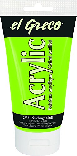 Kreul 28531 - El Greco Acrylic, Tube de 150 ML en Vermillon Clair, Peinture Acrylique Brillante hautement pigmentée, Peut être Peinte avec du Beurre, pour la Peinture pastose
