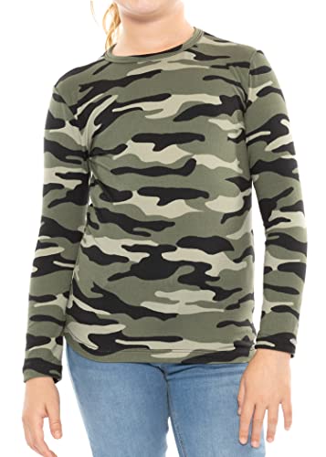 Image of Girls Long Sleeve Shirts | Soft Crew Neck Top | Short Sleeve | Long Sleeve Shirt Girls Size 2T - 16