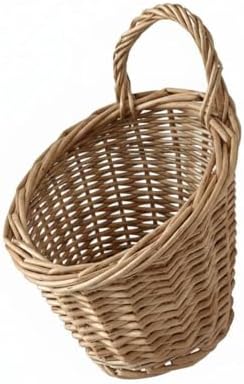 Geflochtener Hängekorb platzsparend Rattan Wandhalterung-Aufbewahrungskorb natürliches Material Wandkorb für Flur, Klein