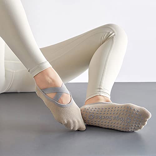 3Pair Yoga Socks For Women Non Slip Arch Support - Grips Pilates Ballet Barre Socks Toeless Non Slid Dancing Socks (Dark Series) #TOP2