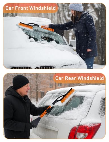 Image of EcoNour 27 inch Aluminum Snow Brush with Ice Scrapers for Car Windshield&Window
