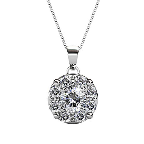 Cate & Chloe Ruth - Collar con colgante chapado en oro blanco con cristales, hermoso collar de...