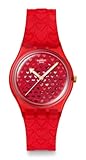 Swatch Orologio da uomo unisex casual per San Valentino, al quarzo rosso, resistente all'acqua, Love in Scarlet