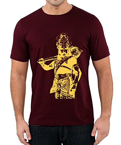 Image of Caseria Men's Cotton Printed T-Shirt -Om Designer | 100% Cotton | Half Sleeves | Regular Fit | Printed | Round Neck | Graphic T Shirt
