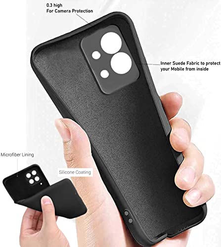Image of Soft Silicone Liquid Back Cover Compatible with Vivo T4x 5G / iQOO Z10x 5G - Black