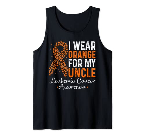 I Wear Orange For My Uncle - Leucemia Cancer Orange Ribbon Camiseta sin Mangas