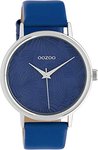 Oozoo Damenuhr mit Lederband 42 MM Colours of Summer Palmen Zifferblatt Unicolor – Bild 4