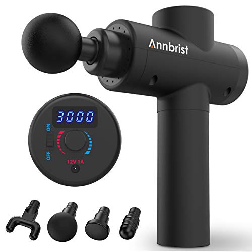 Annbrist Massage Gun Muscle Massager 600-3300 Percussion Stepless Speed Regulation Deep Tissue Relax
