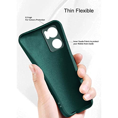 Image of Amazon Brand- Solimo Mobile Cover for OnePlus Nord 2 CE 5G (Soft, Matte Finish Liquid Silicone Case & Flexible Back case), Green
