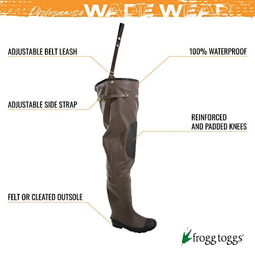 Image of FROGG TOGGS Men's Classic 2 Hip Waterproof Fishing Wading Boot for Fishing in Felt or Cleated